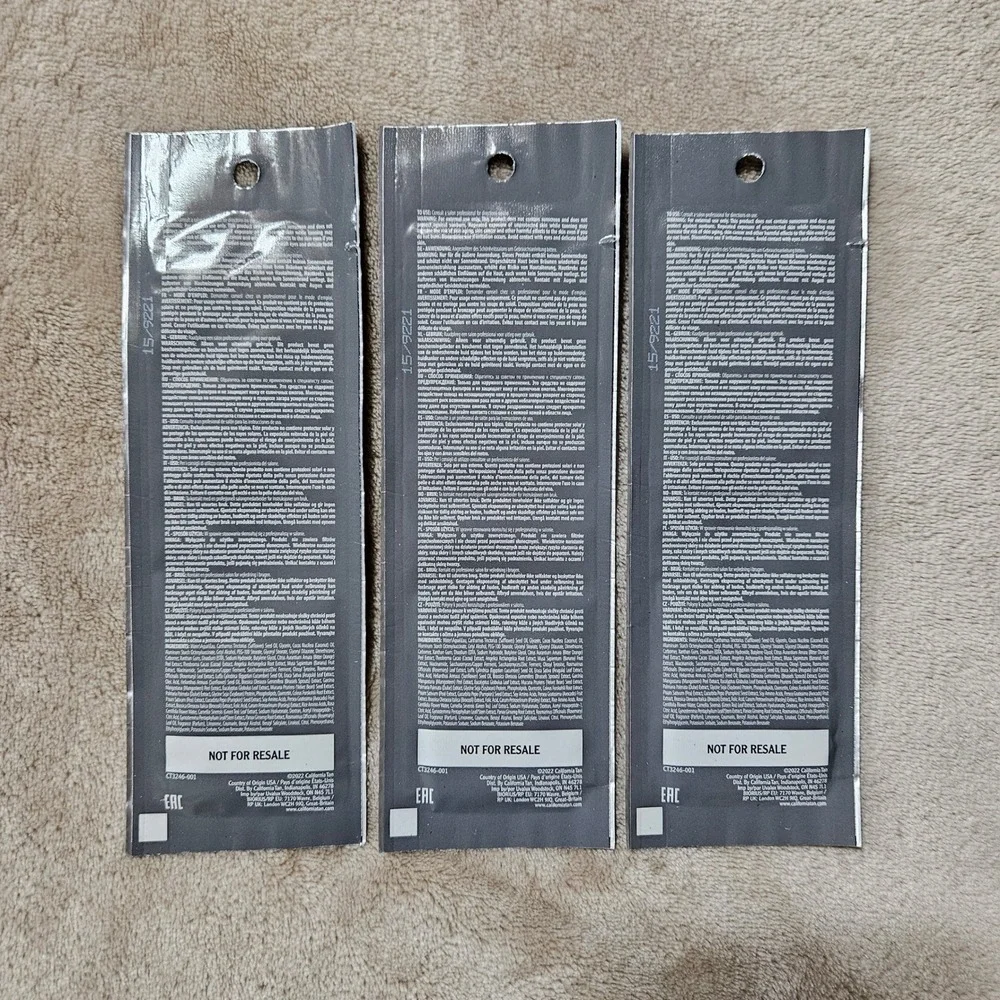 Lot of 3 California Tan Cypher Titanium Step 3 Tan Extender Packets 0.34oz Each